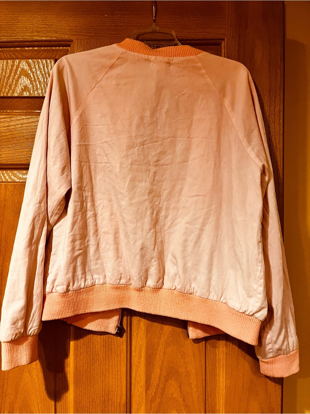 Kirra Light Pink Bomber Jacket with knit Trim size XL - Picture 13 of 13